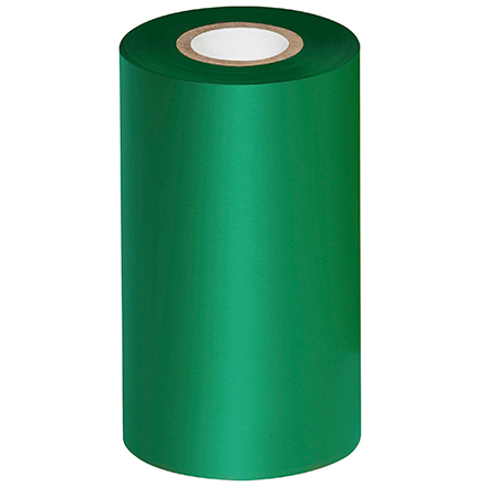 4.33" x 984' Green Zebra Thermal Transfer Ribbons- Wax/Resin